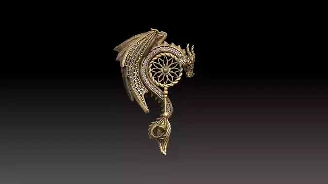 dragon for pendant or earing