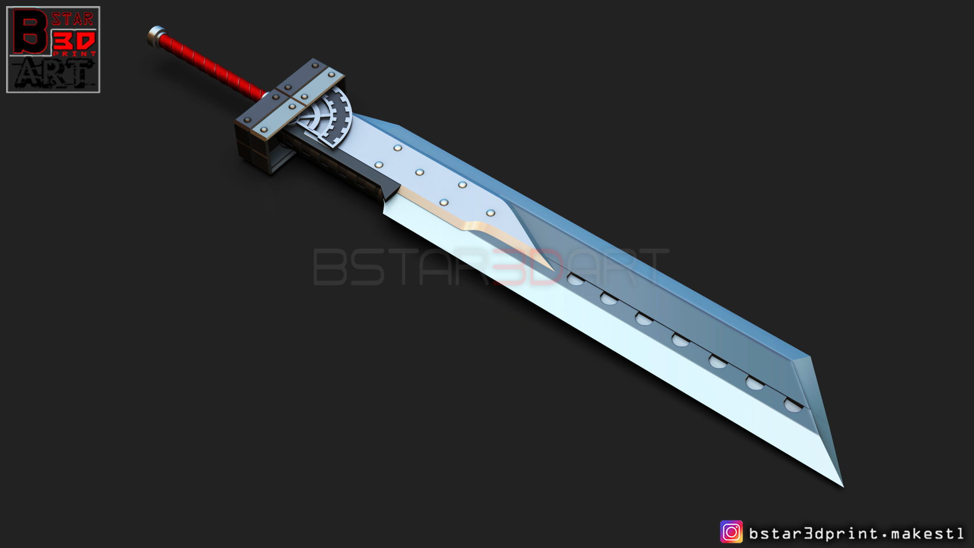 Fusion Sword Cloud - Final Fantasy VII remake 3D print model_6