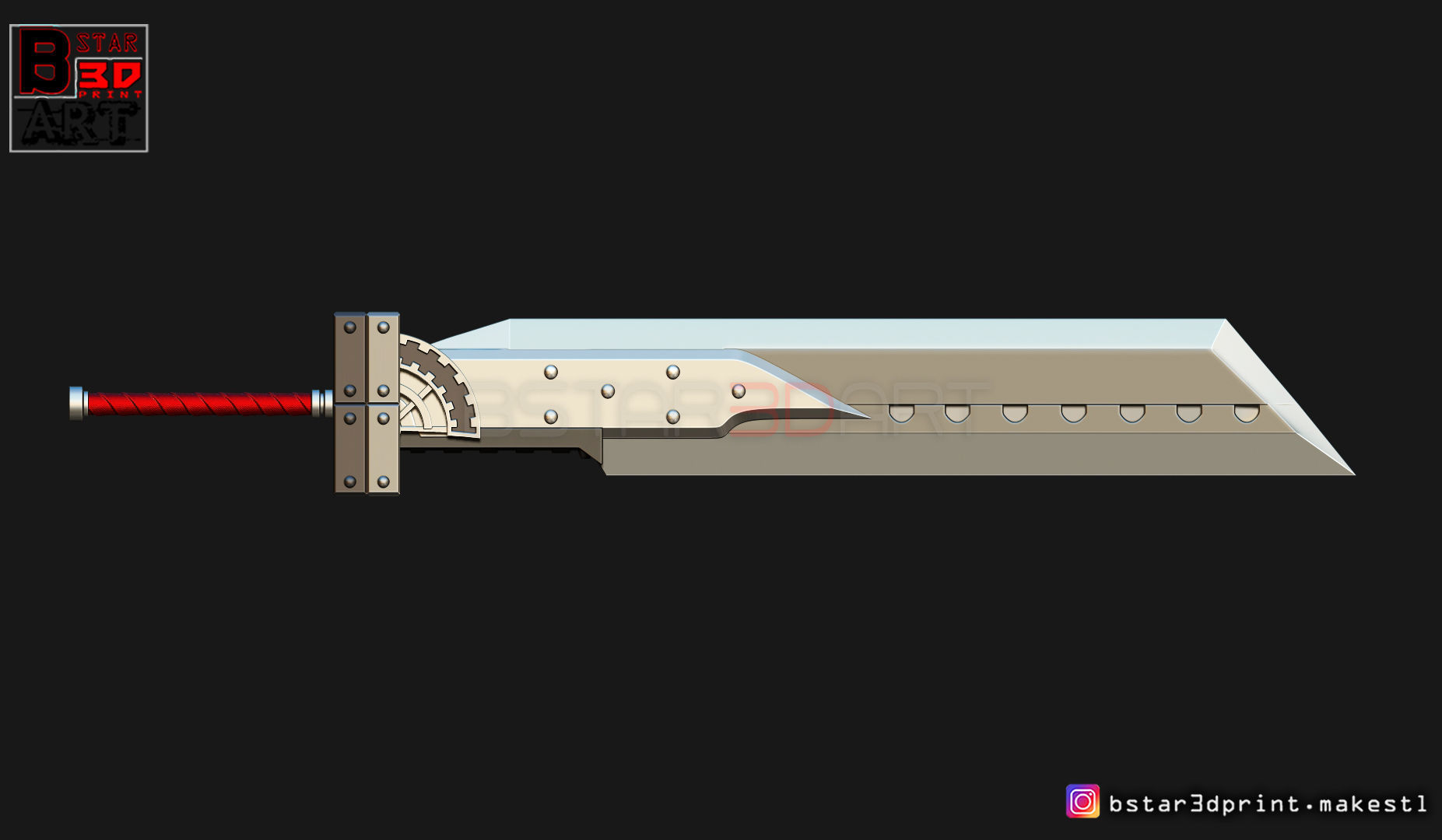Fusion Sword Cloud - Final Fantasy VII remake 3D print model_15