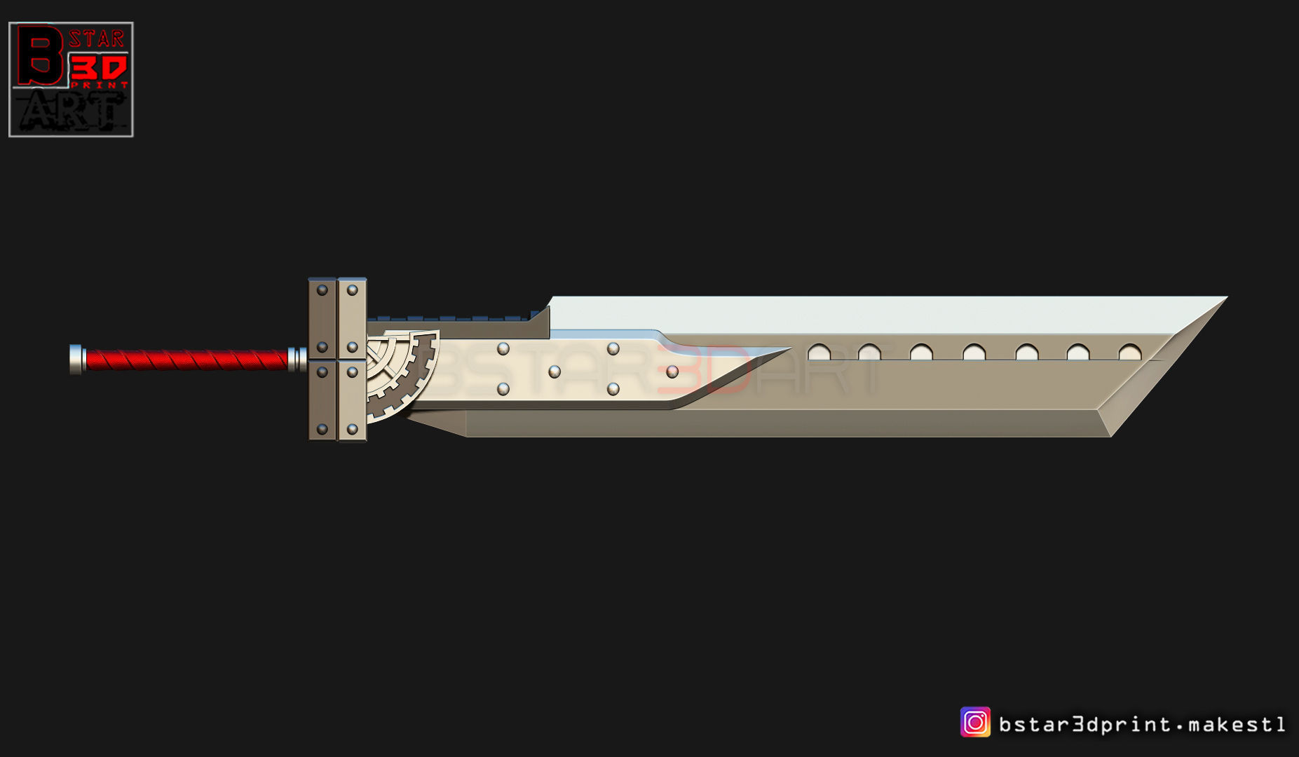 Fusion Sword Cloud - Final Fantasy VII remake 3D print model_11