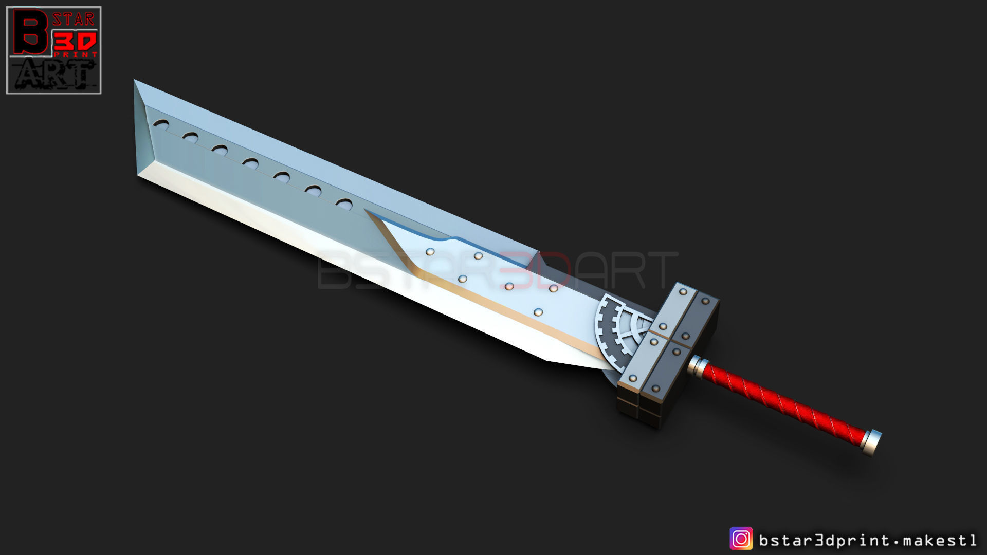 Fusion Sword Cloud - Final Fantasy VII remake 3D print model_1