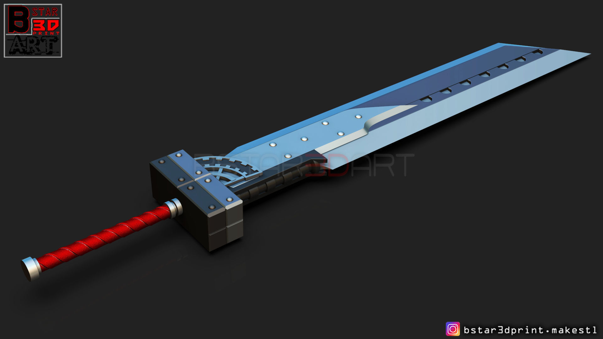 Fusion Sword Cloud - Final Fantasy VII remake 3D print model_4