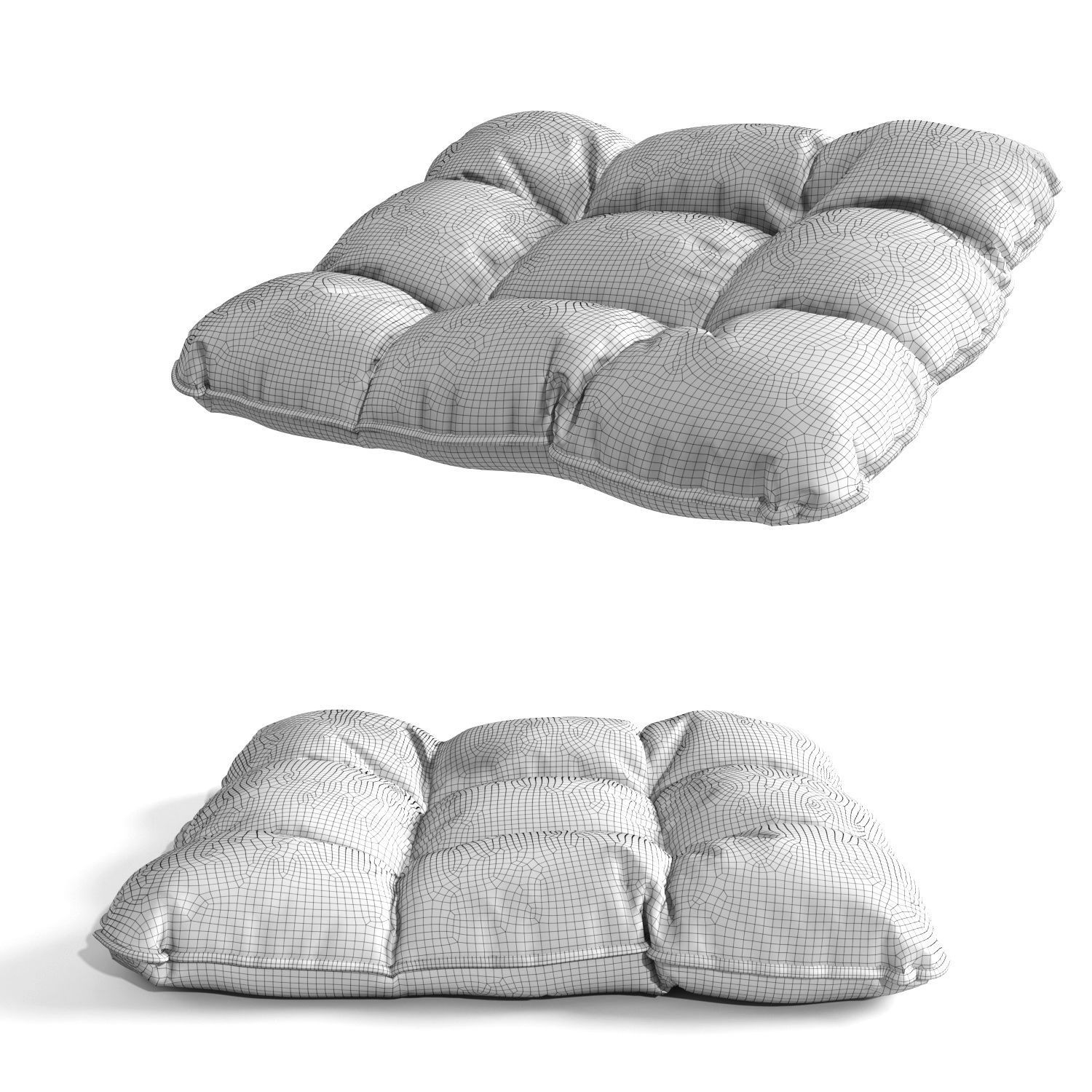 4 buttons soft pillow cushion chair pad 3D model_3