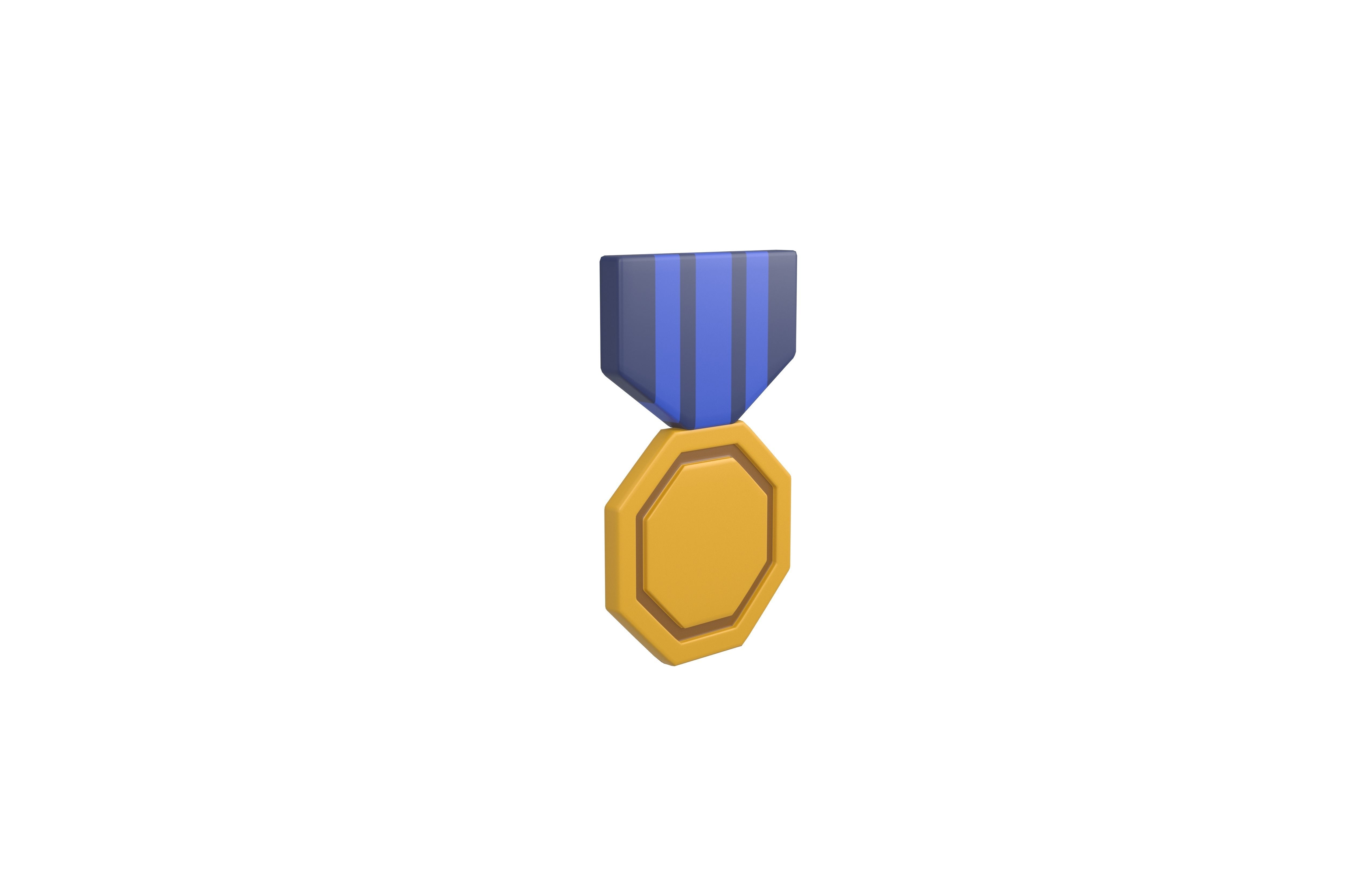Medal v7 003 Low-poly 3D model_3