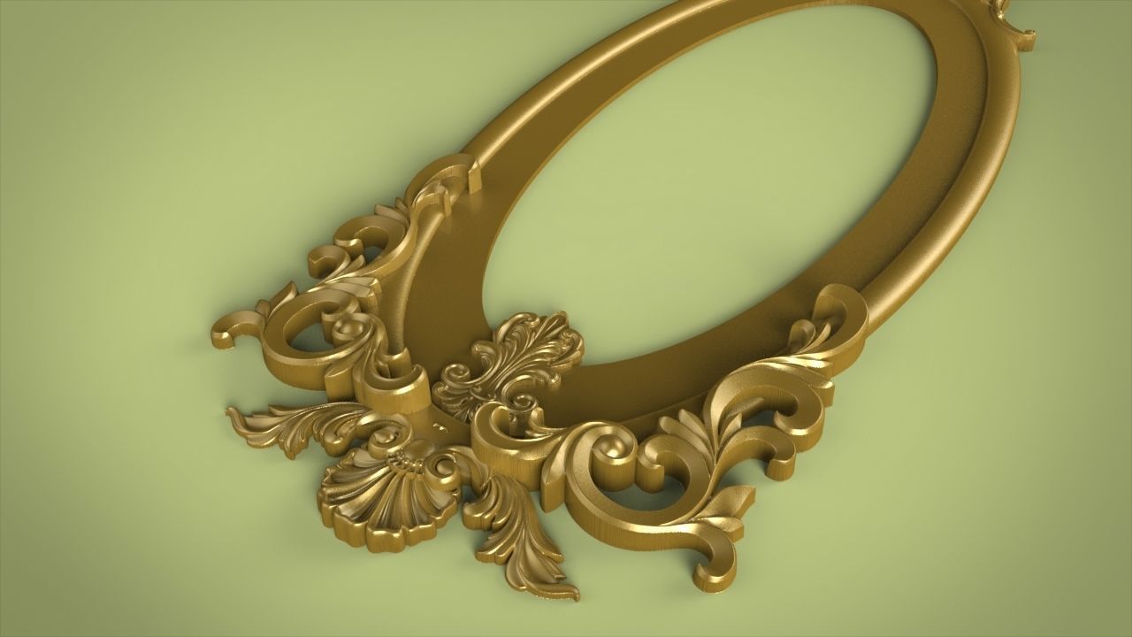 Classic Mirror Frame  3D print model_3