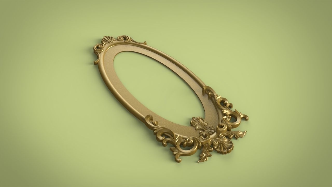 Classic Mirror Frame  3D print model_1