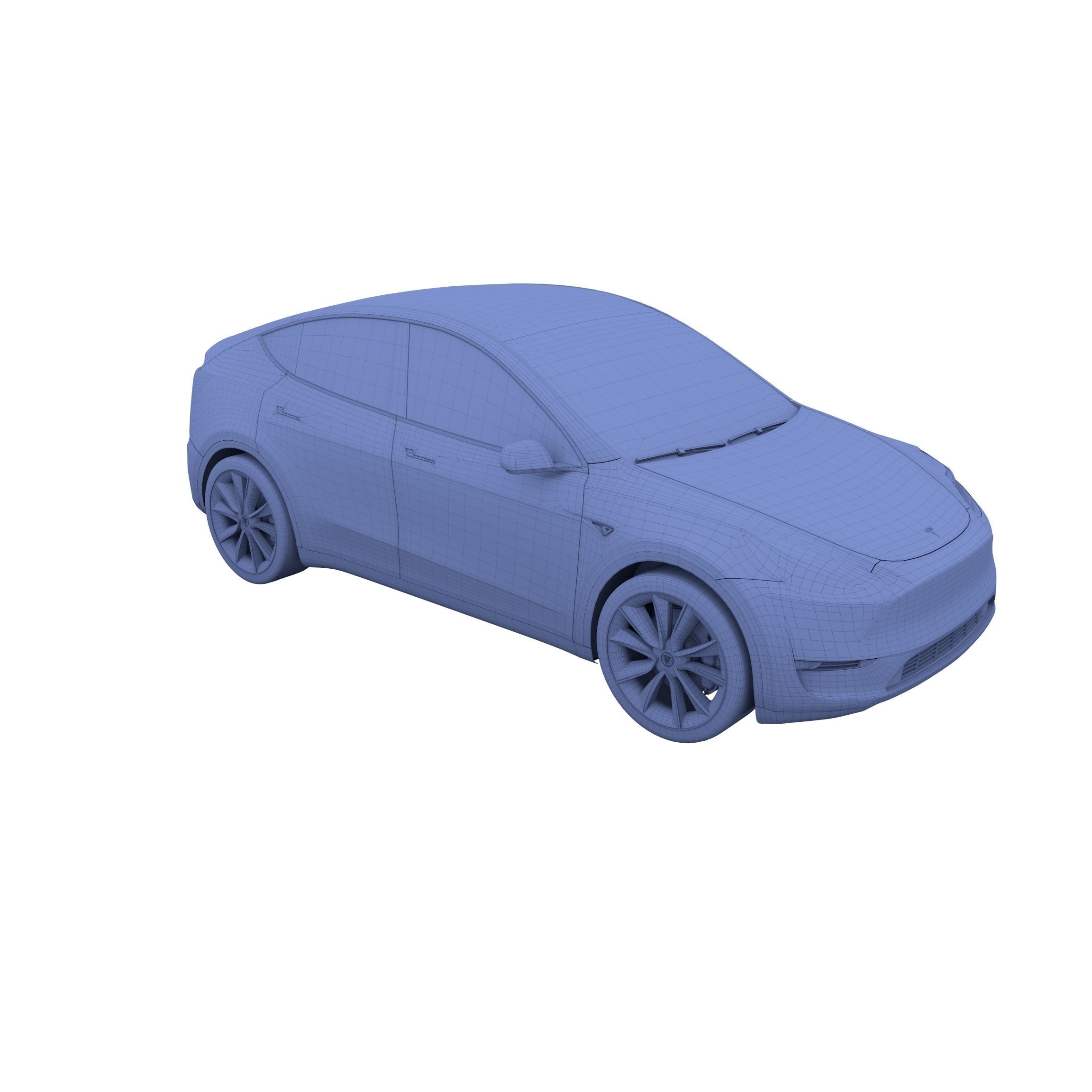 Tesla Model Y AWD Blue with chassis 3D model_48