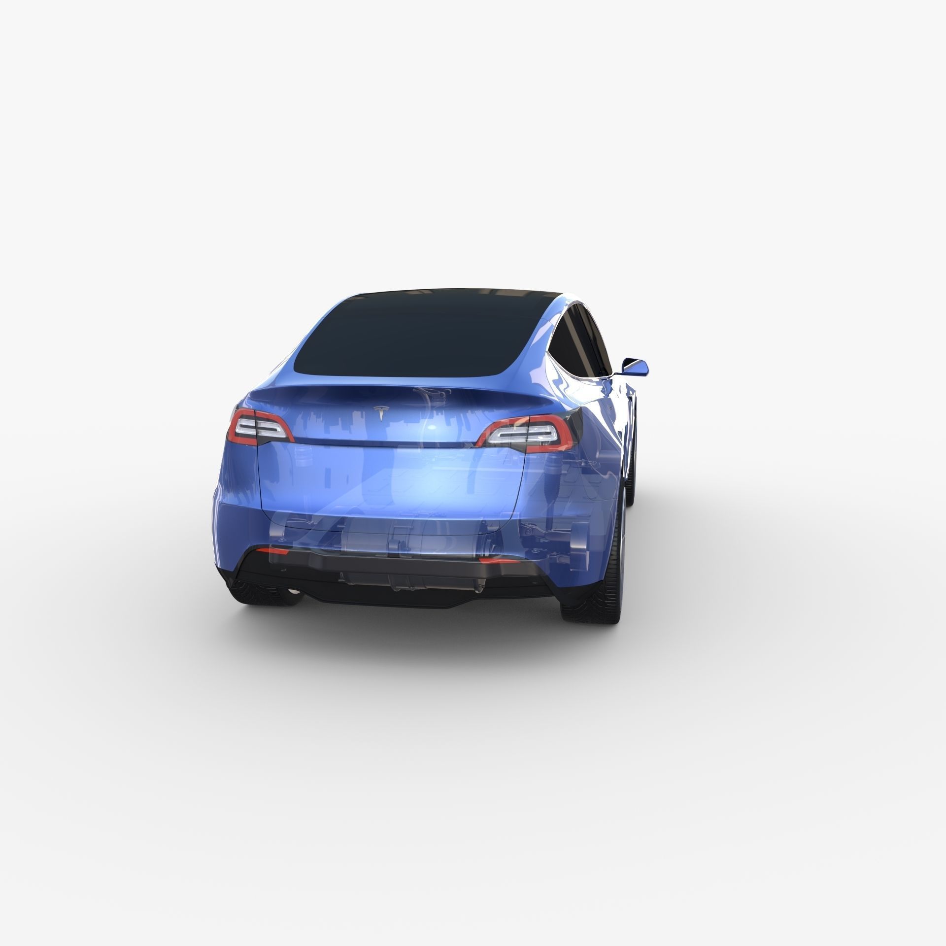 Tesla Model Y AWD Blue with chassis 3D model_27