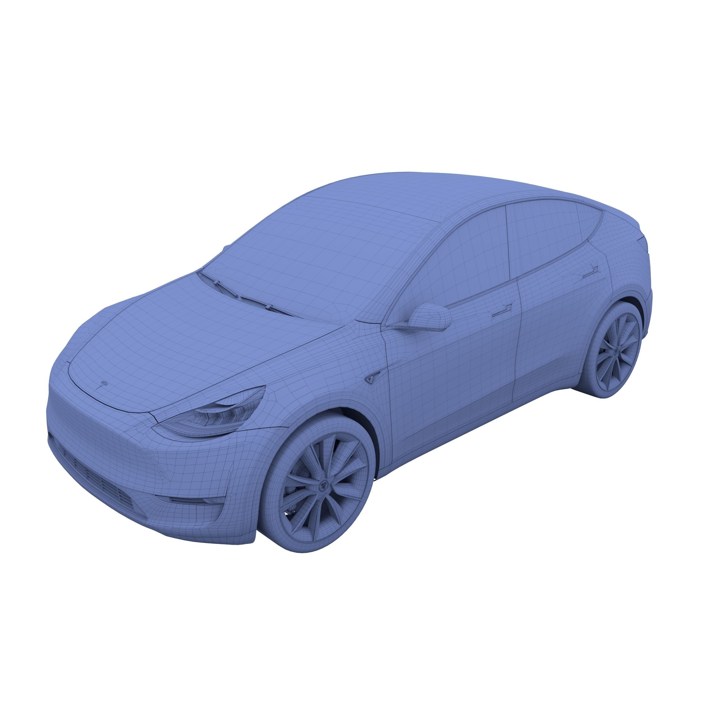 Tesla Model Y AWD Blue with chassis 3D model_47