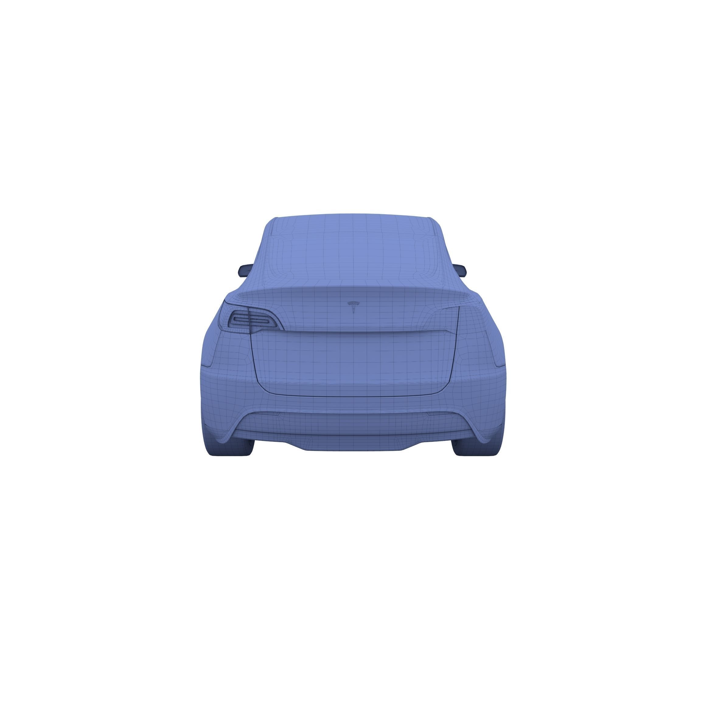 Tesla Model Y AWD Blue with chassis 3D model_45