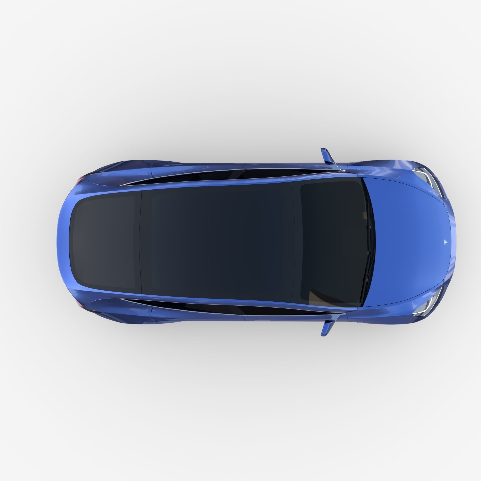 Tesla Model Y AWD Blue with chassis 3D model_16