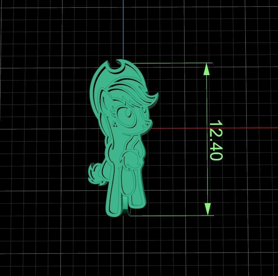 Applejack pony kid earrings  3D print model_2