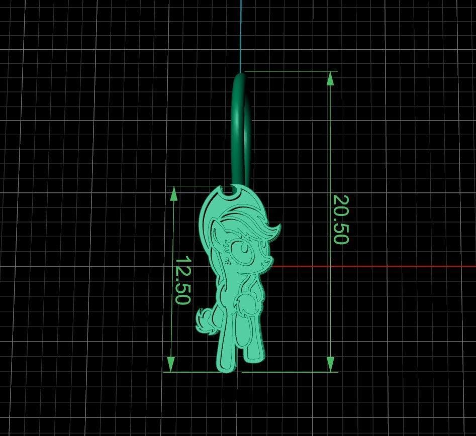 Applejack pony kid earrings  3D print model_5