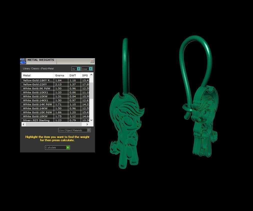 Applejack pony kid earrings  3D print model_7