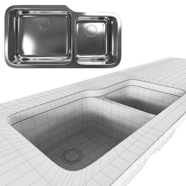 sink - undermount GAX 120 - by Franke 3D model_1
