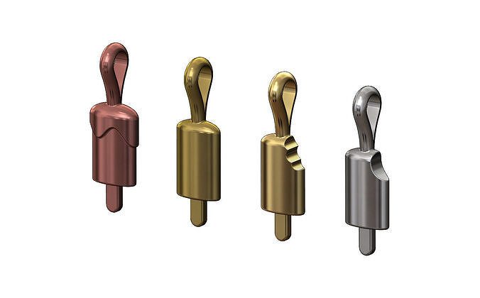 Popsicle Gold Pendant Charm Miniature 3D print model