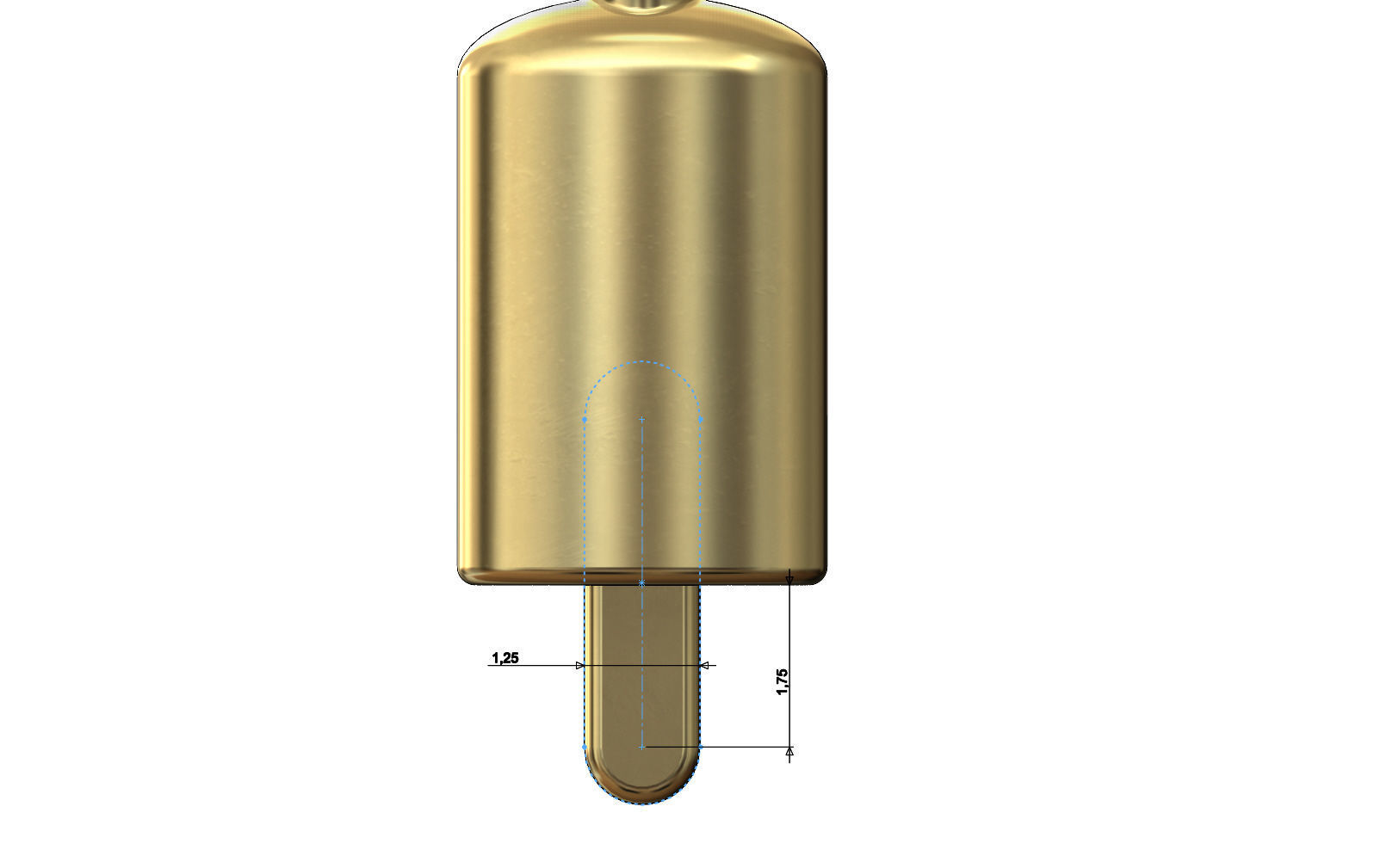 Popsicle Gold Pendant Charm Miniature 3D print model_8