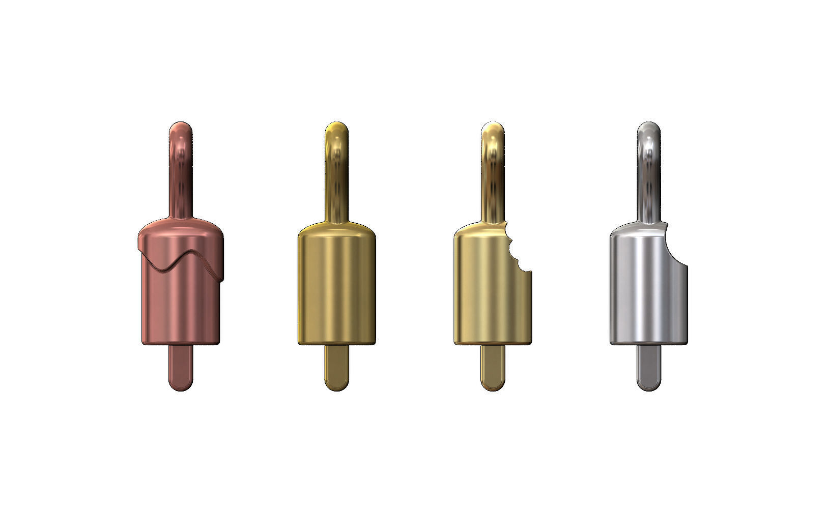 Popsicle Gold Pendant Charm Miniature 3D print model_1