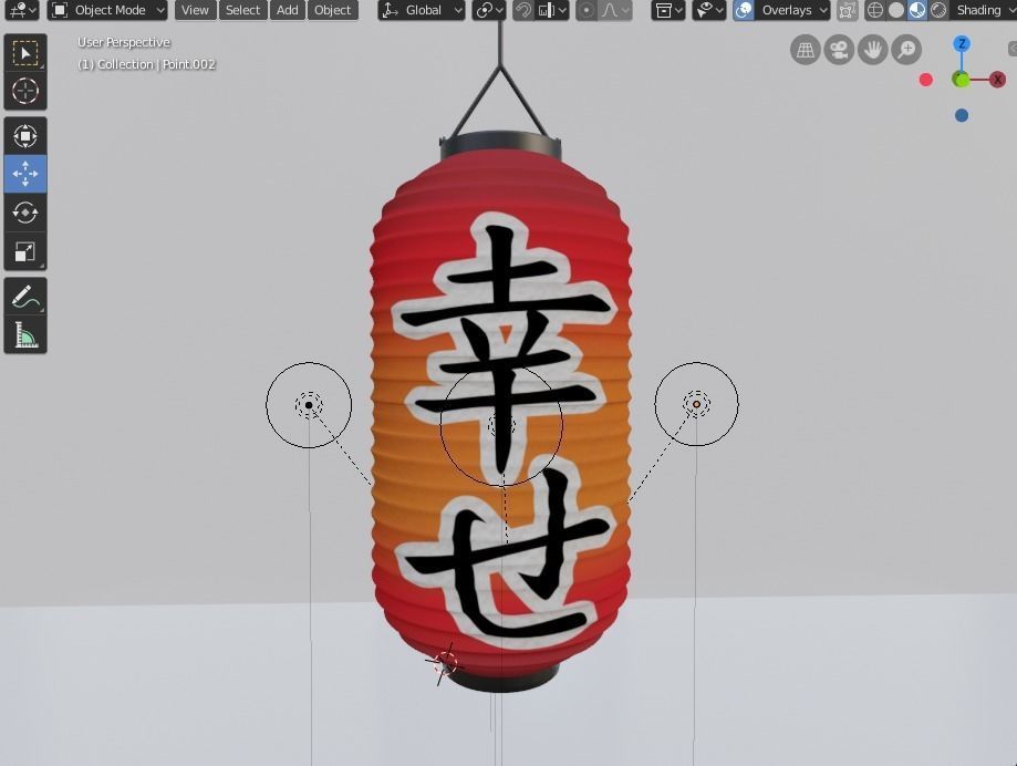 lantern lamp Japanese 3D 3D model_4