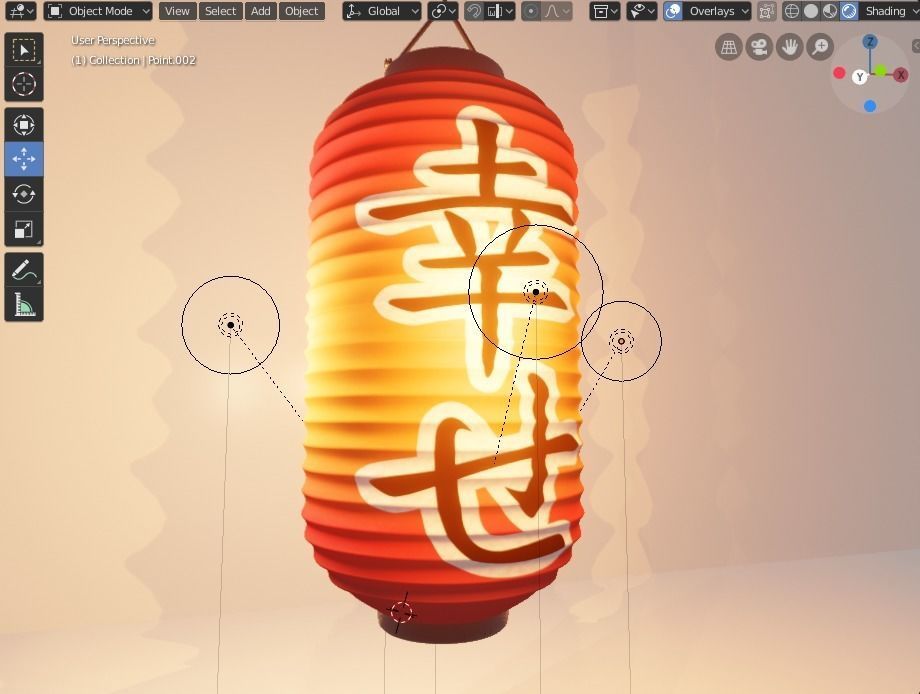 lantern lamp Japanese 3D 3D model_3