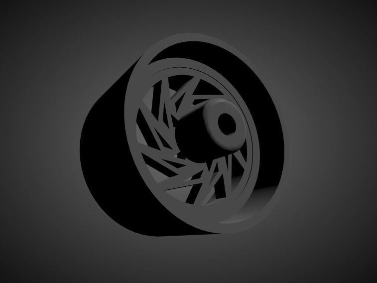Brada TR-V rims with tires for Hot Wheels 3D print model_1