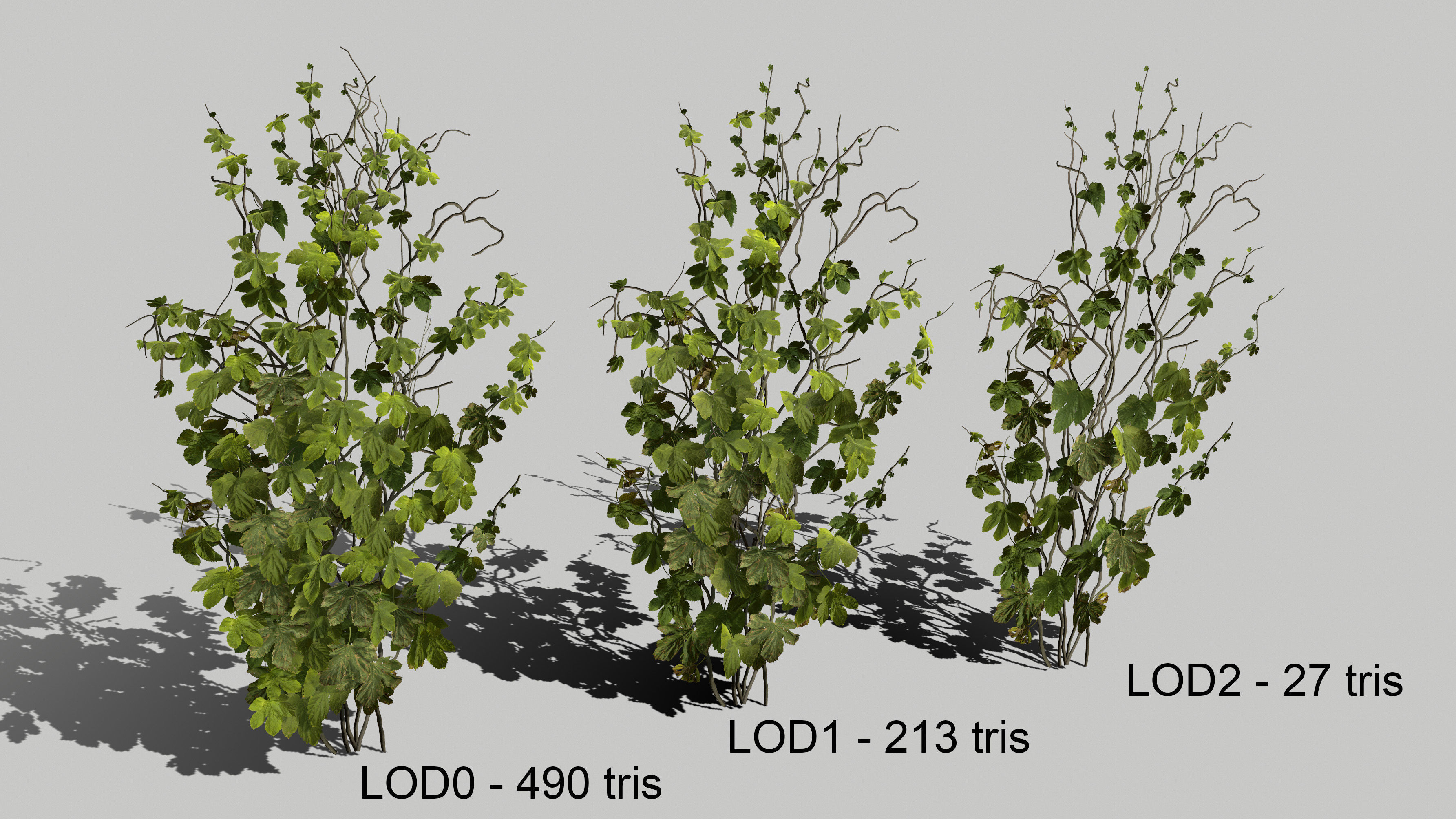 Ivy Set for Games Low-poly 3D model_8