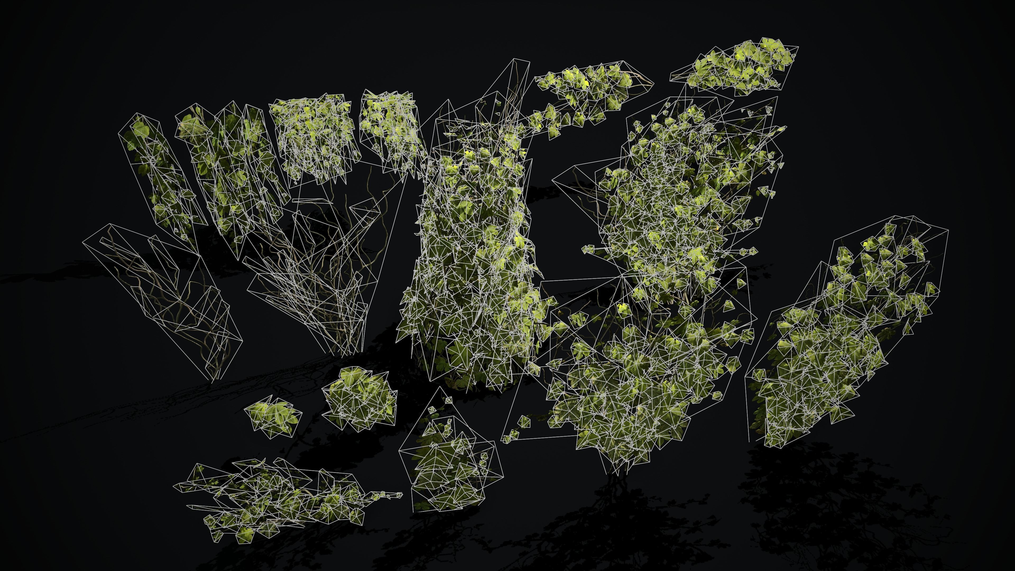 Ivy Set for Games Low-poly 3D model_4