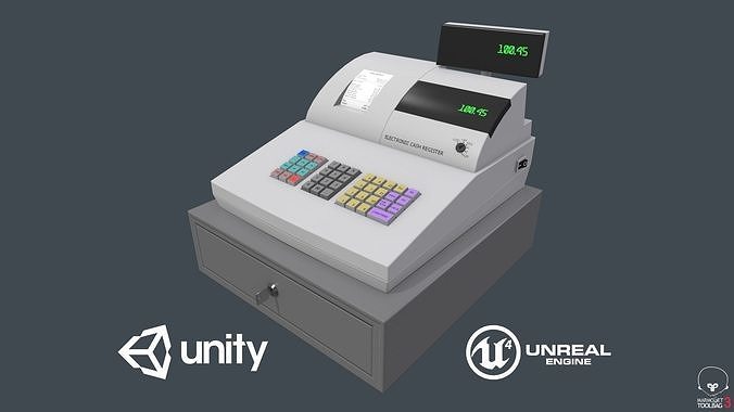 Game Ready Cash Register Low-poly 3D model