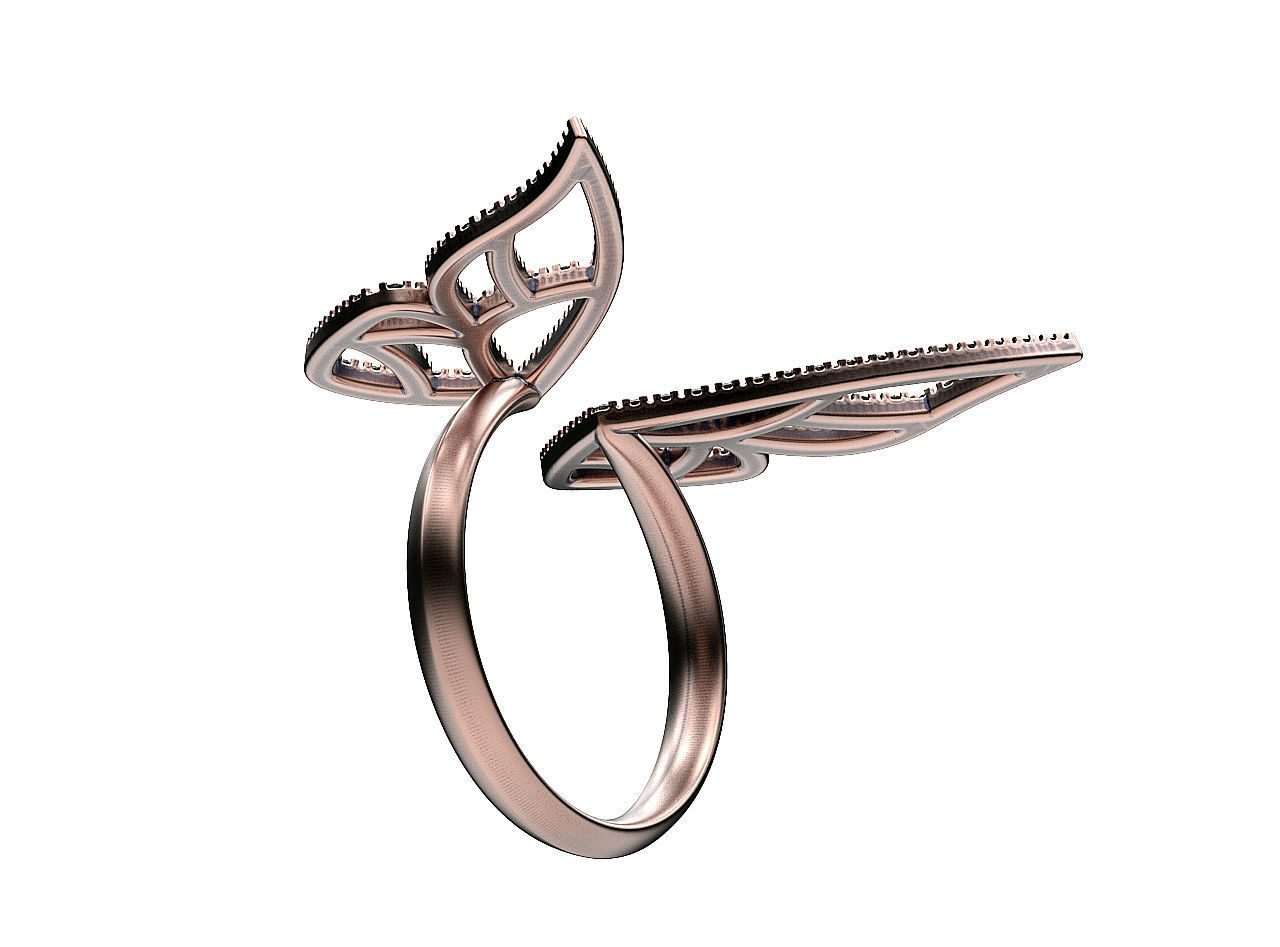 Ring Two Wings 3D print model_4