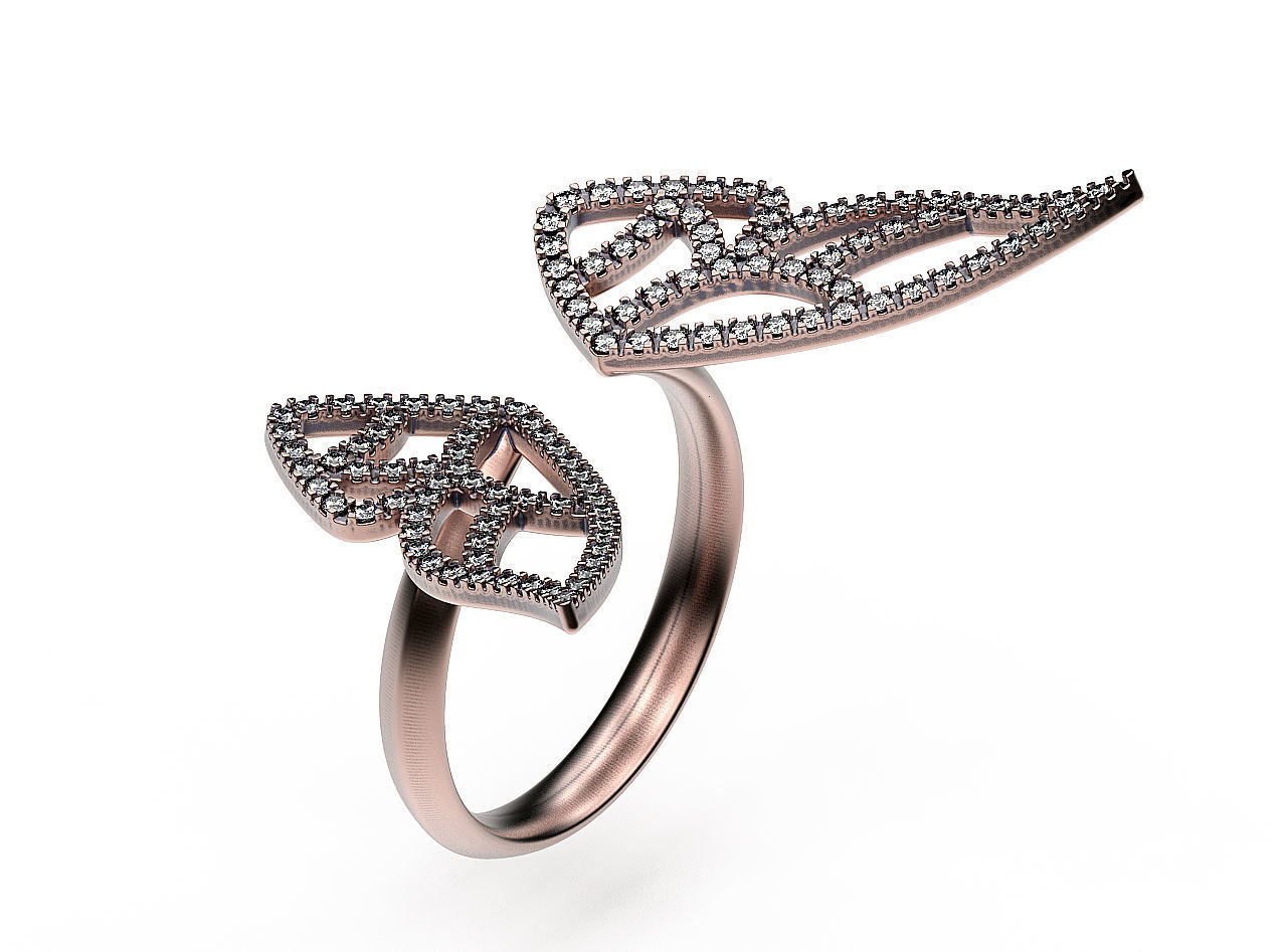 Ring Two Wings 3D print model_2