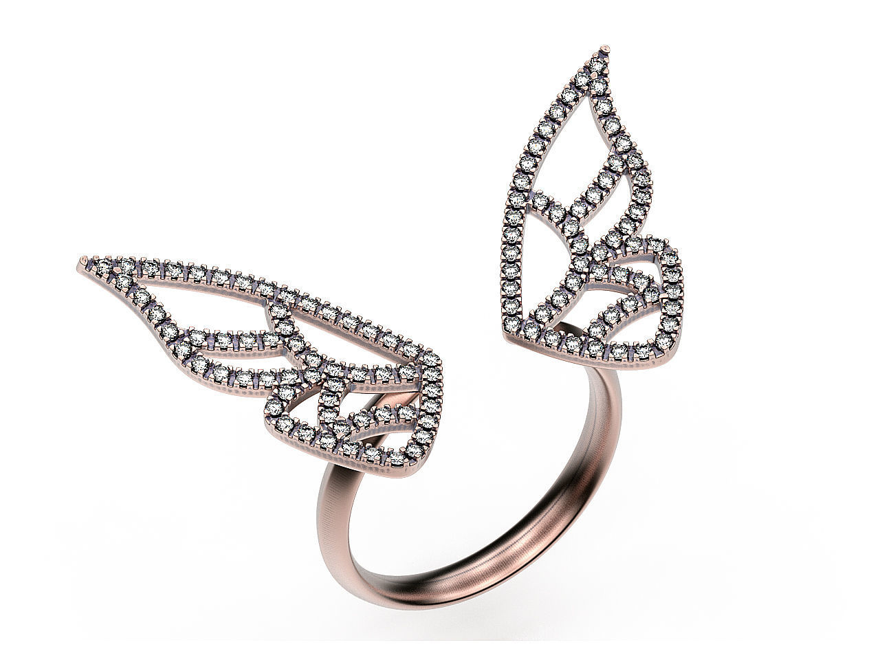 Ring Two Wings 3D print model_8