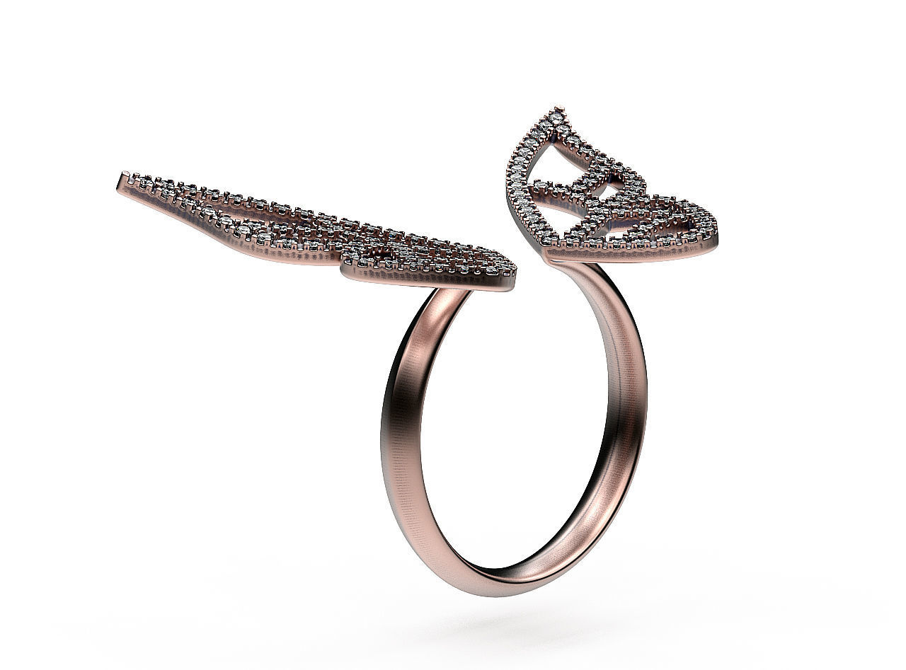 Ring Two Wings 3D print model_7