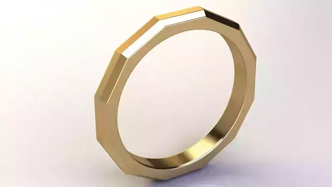 Chamfered Edges Wedding Band