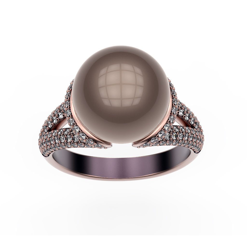 Ring Pearl Hugs 3D print model_2