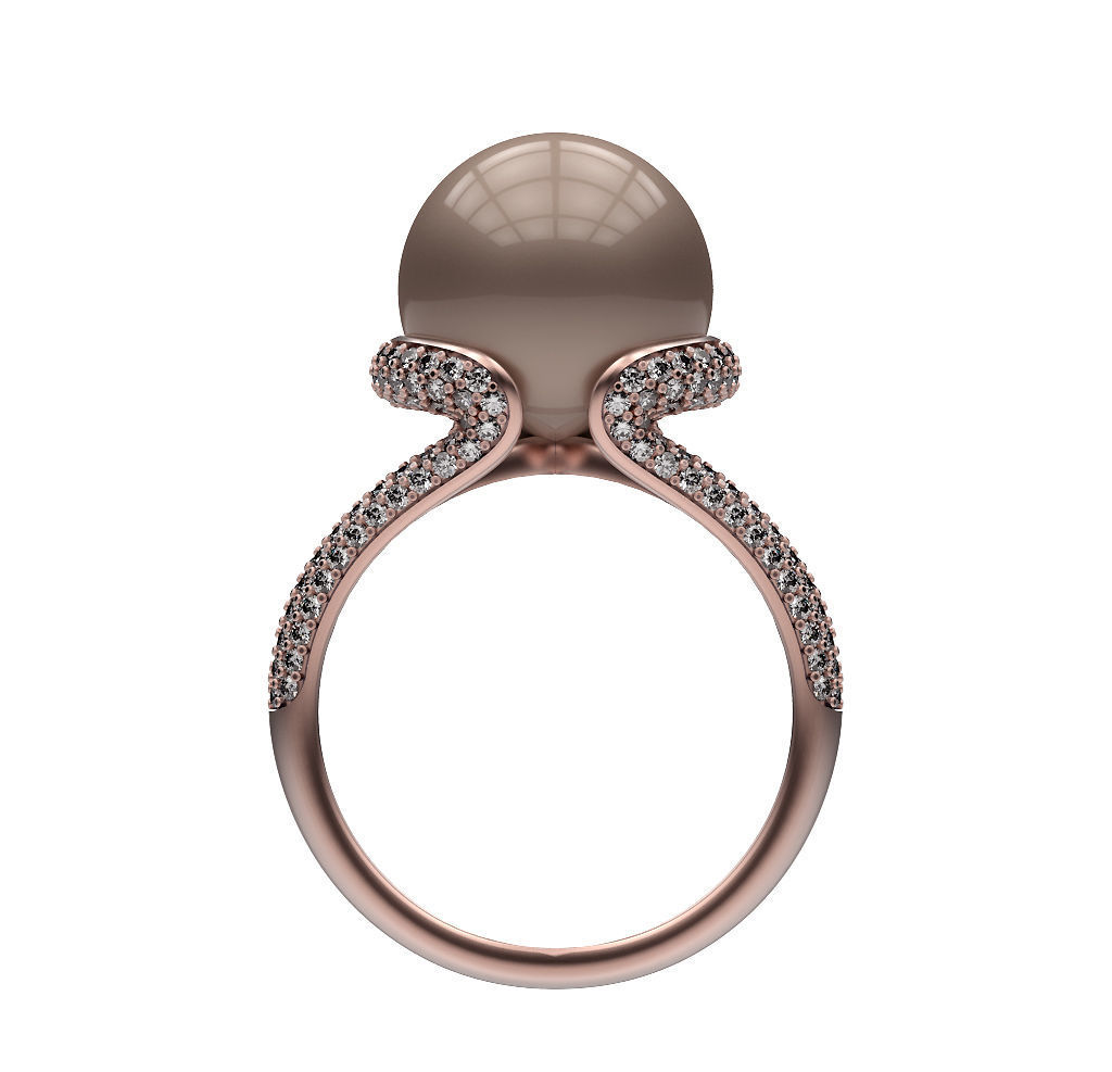 Ring Pearl Hugs 3D print model_1