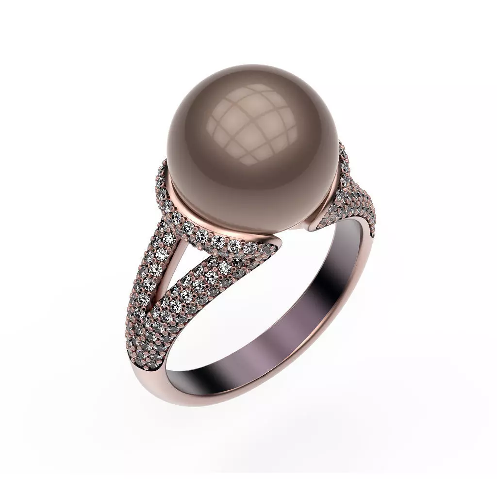 Ring Pearl Hugs 3D print model_0