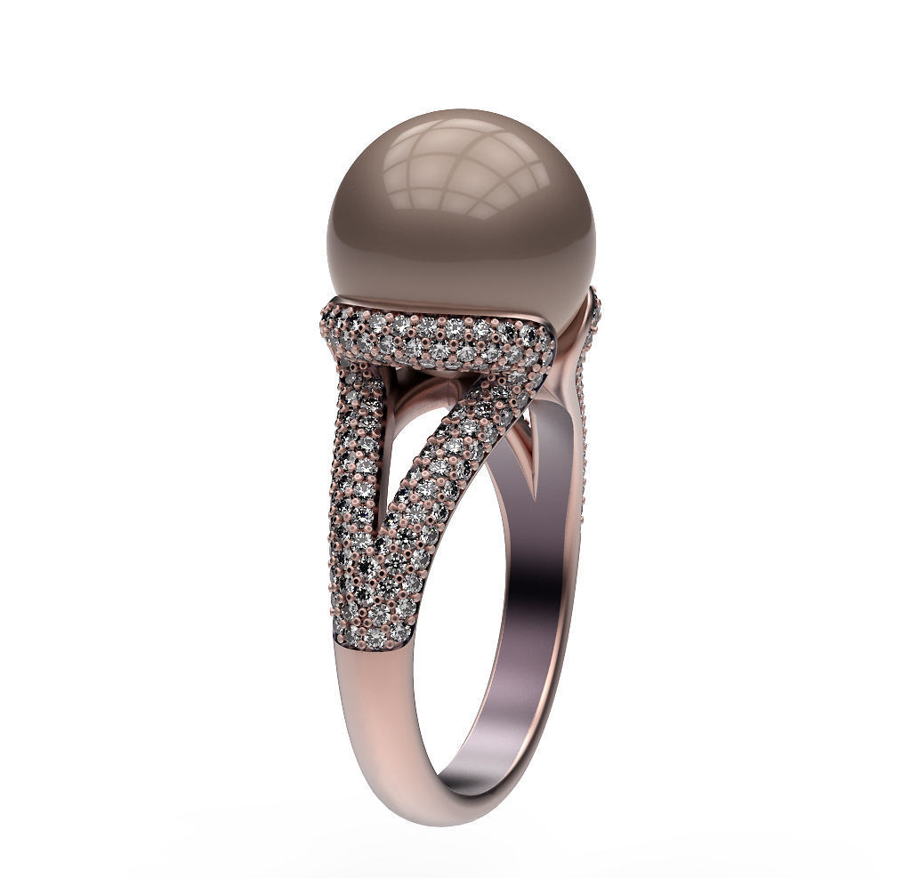 Ring Pearl Hugs 3D print model_3