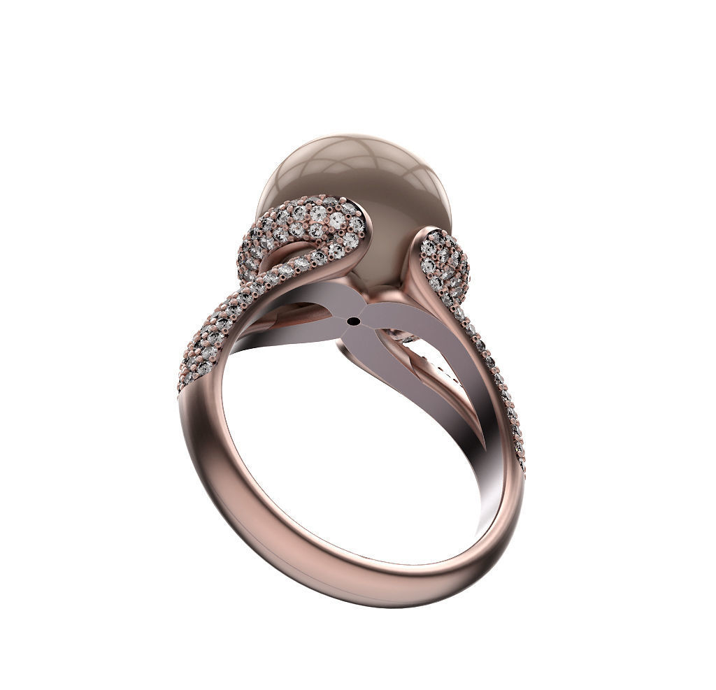 Ring Pearl Hugs 3D print model_4