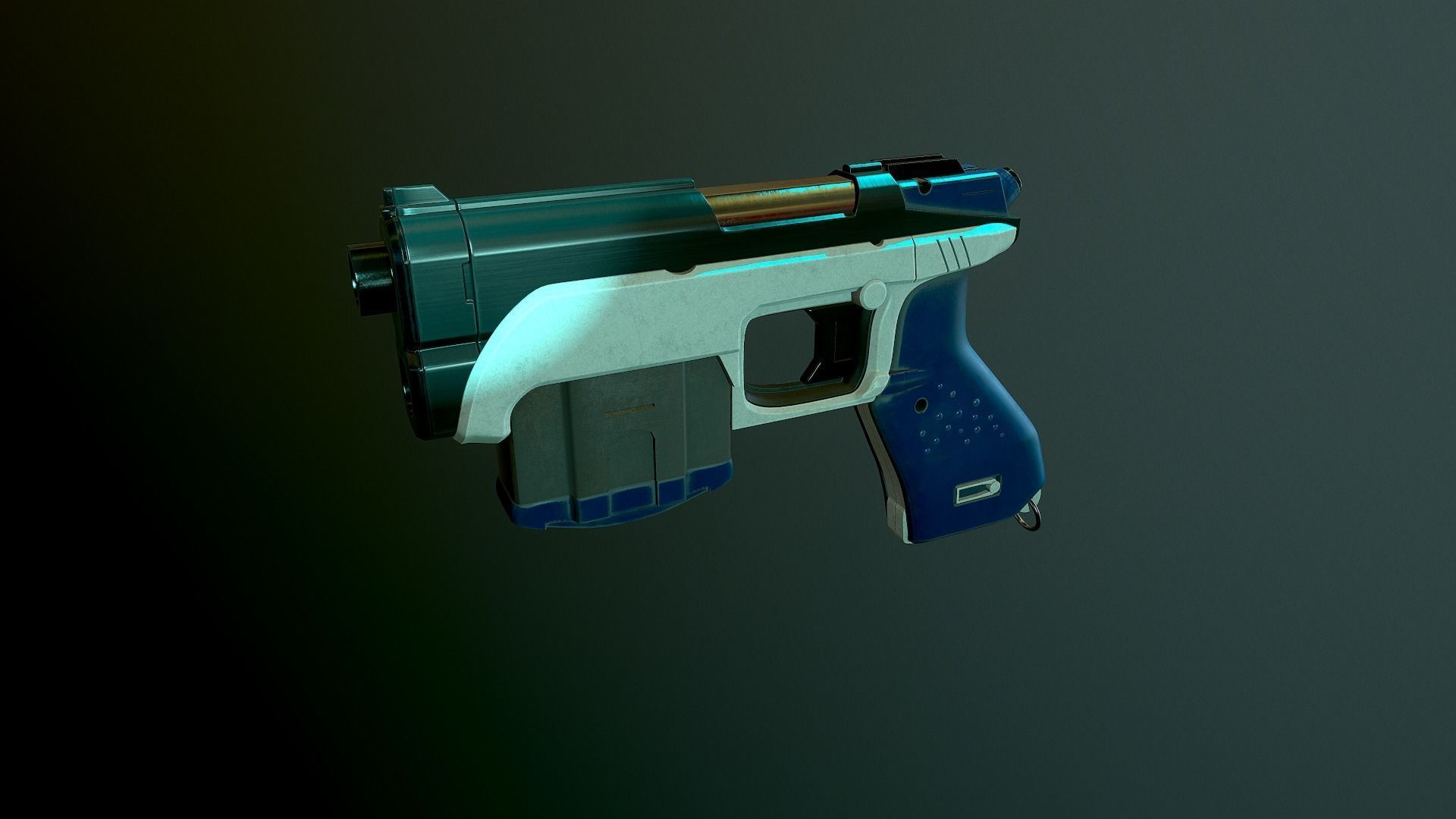 Pistol01 Middle poly 3D model_3