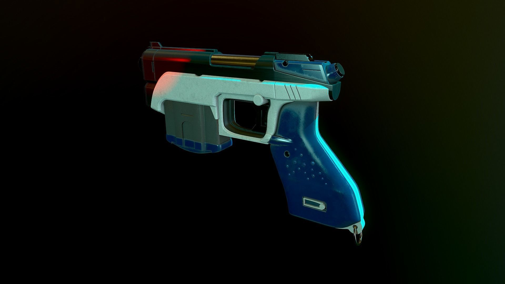 Pistol01 Middle poly 3D model_1