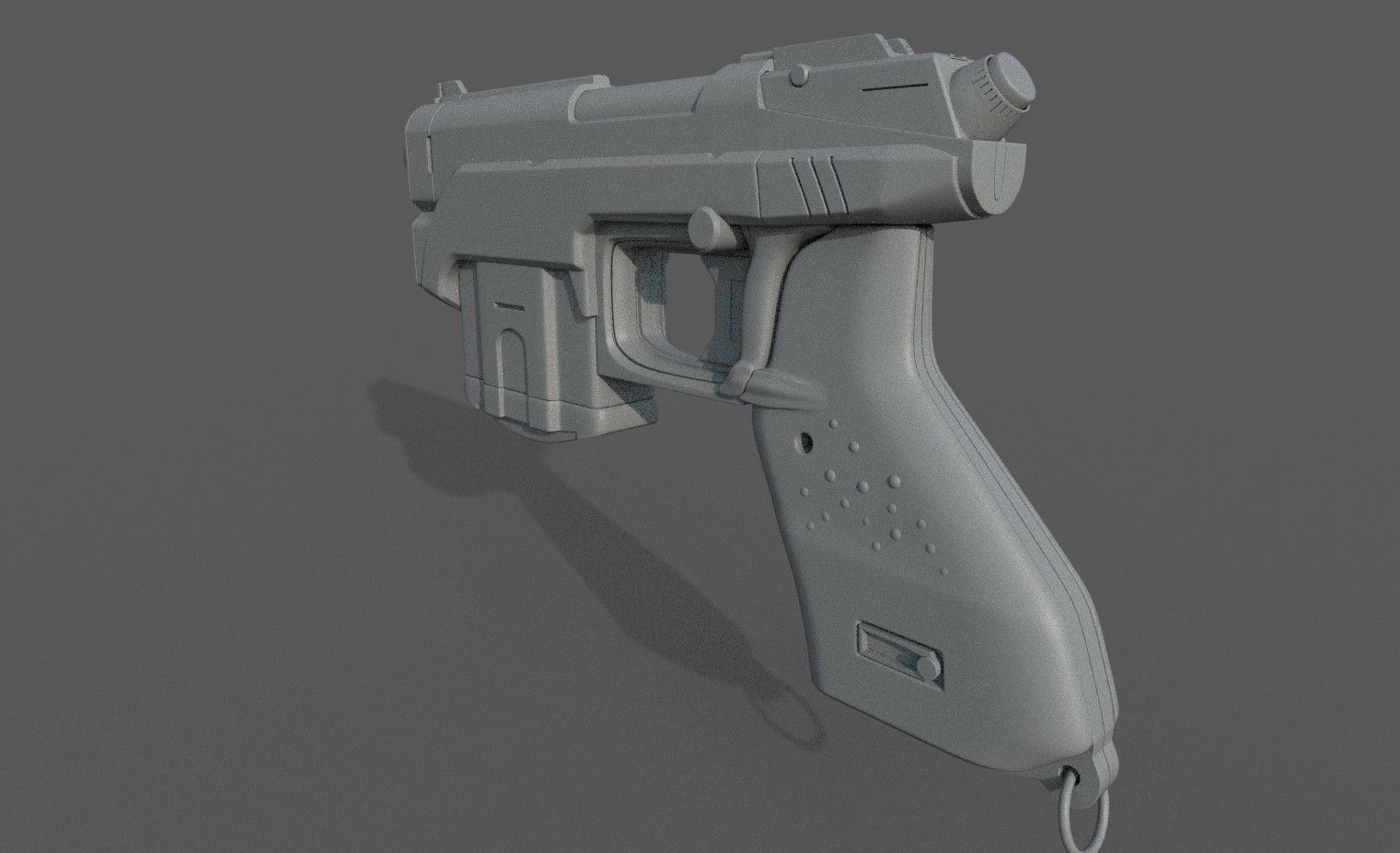 Pistol01 Middle poly 3D model_7