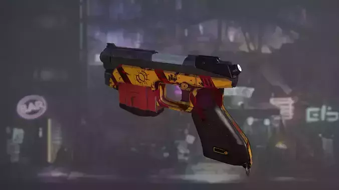 Pistol01 Middle poly 3D model