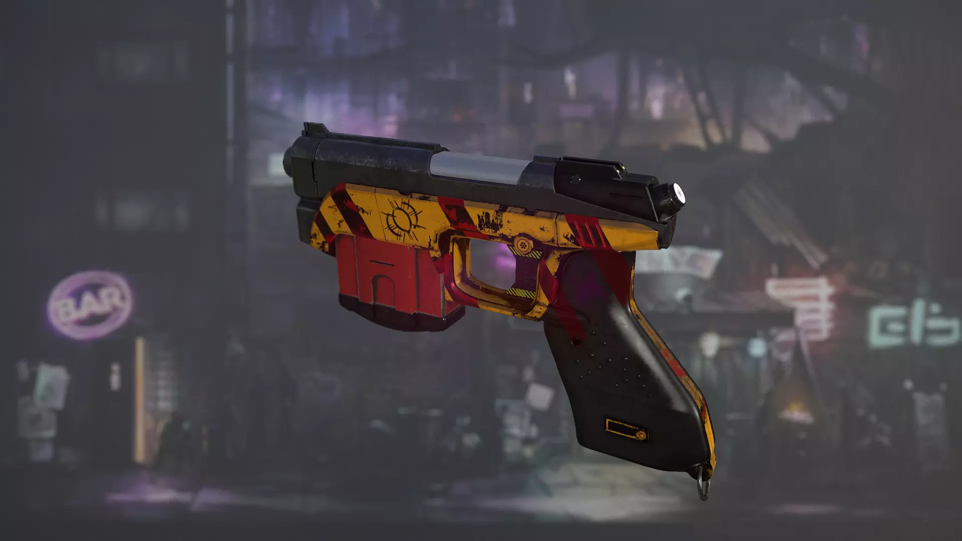 Pistol01 Middle poly 3D model_0