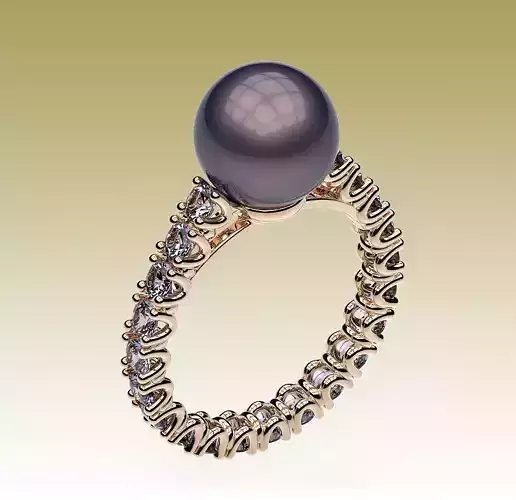 RingPearl tahitian pearl and diamond ring