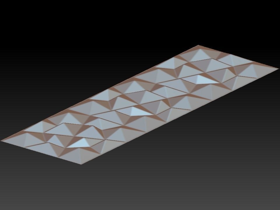 3D WALLPANEL triangular tile 3D model_7