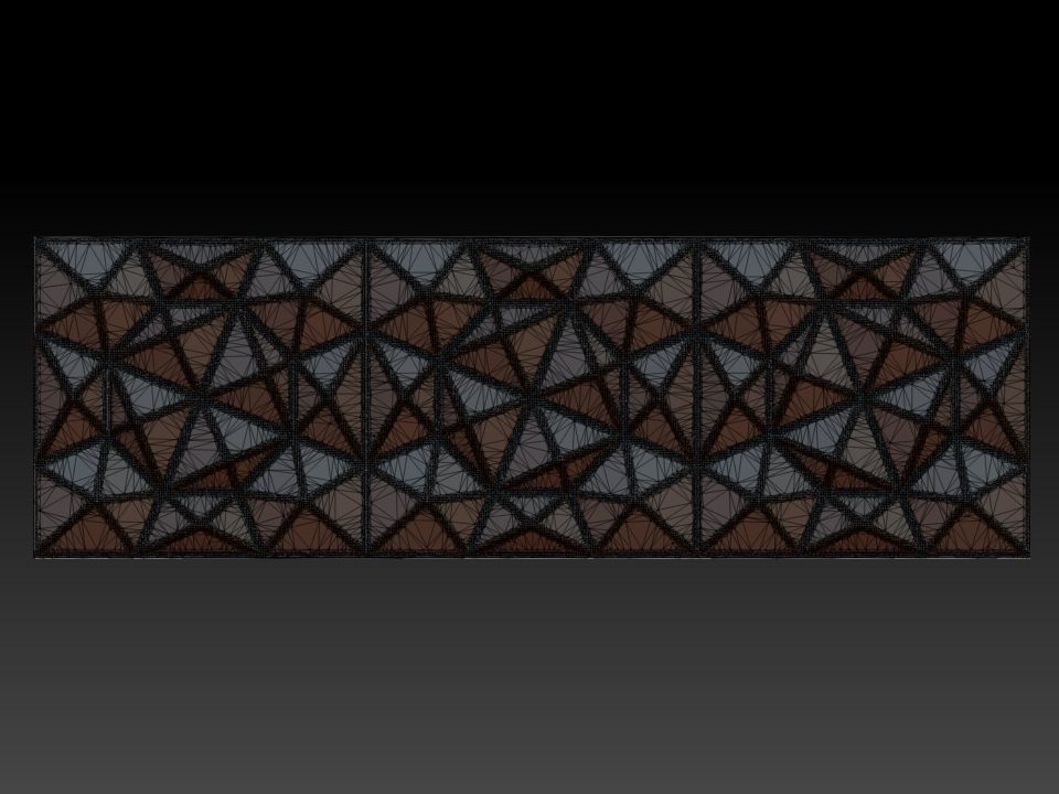 3D WALLPANEL triangular tile 3D model_1