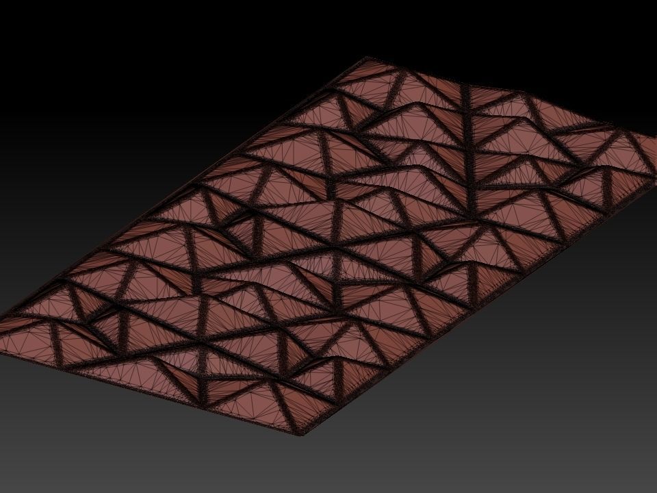 3D WALLPANEL triangular tile 3D model_16