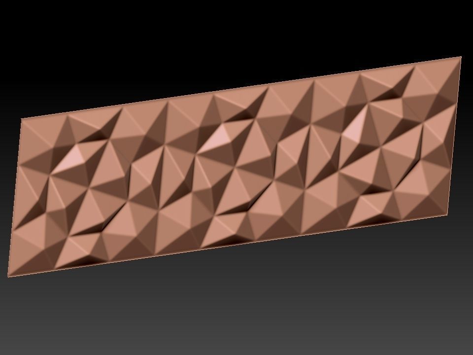 3D WALLPANEL triangular tile 3D model_3