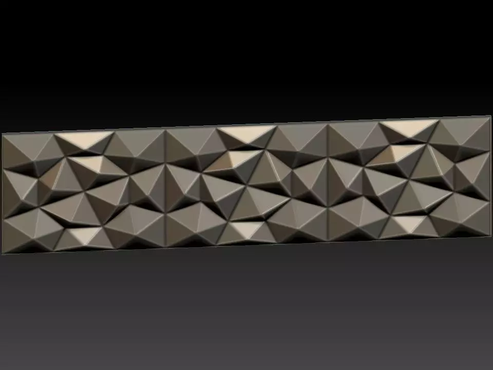 3D WALLPANEL triangular tile 3D model_0