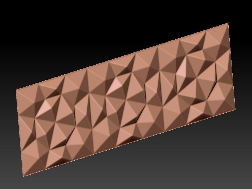 3D WALLPANEL triangular tile 3D model_6